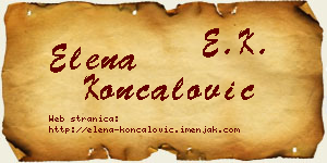 Elena Končalović vizit kartica